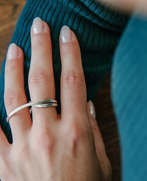 double archi curve silver ring