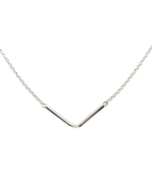 small silver line necklace