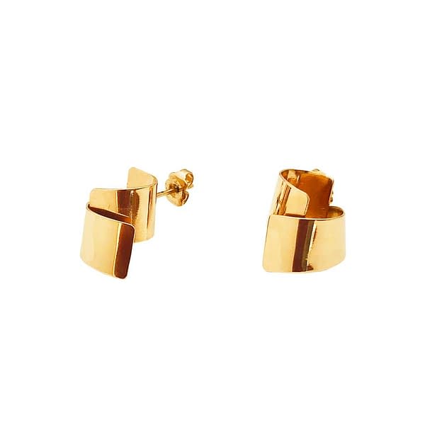 archi curve earrings golden brass