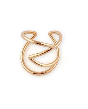gold plated brass geo curve ring