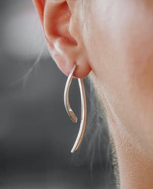 double long silver osiris earrings