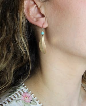 Amazonite petal folding earrings