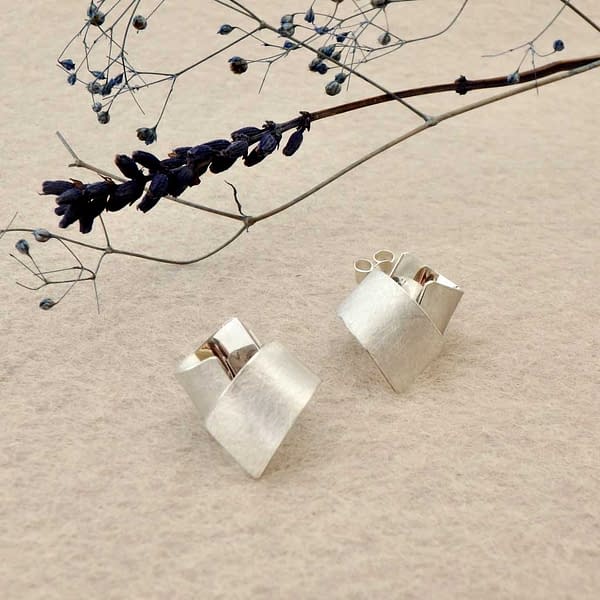 silver archi curve earrings