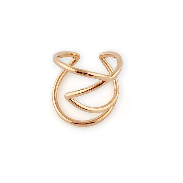 gold plated brass geo curve ring