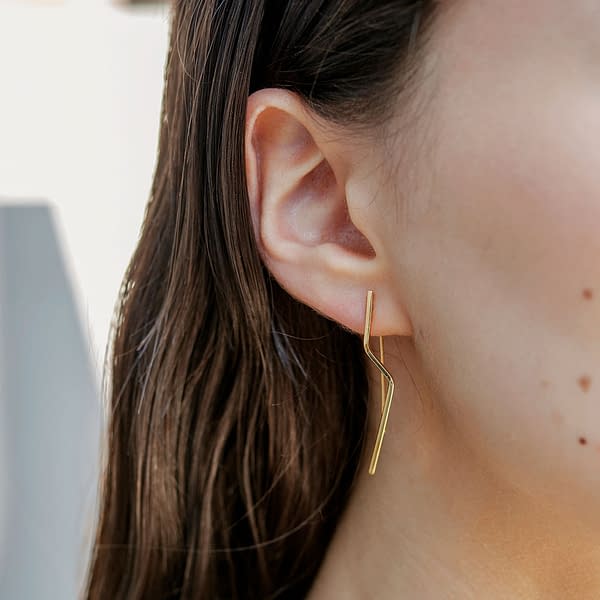 Line pt gold plated earrings