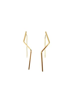 gold plated medium line earrings