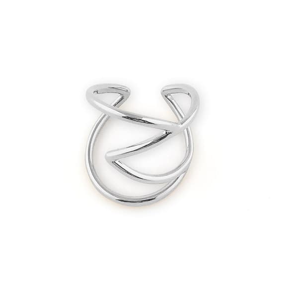 silver geo curve ring