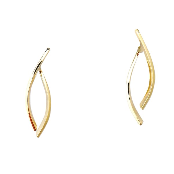 Osiris double short golden brass earrings