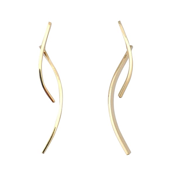 double long golden brass osiris earrings