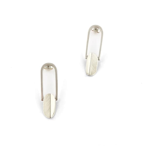 silver frame folding earrings