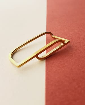 double scala ring in golden brass