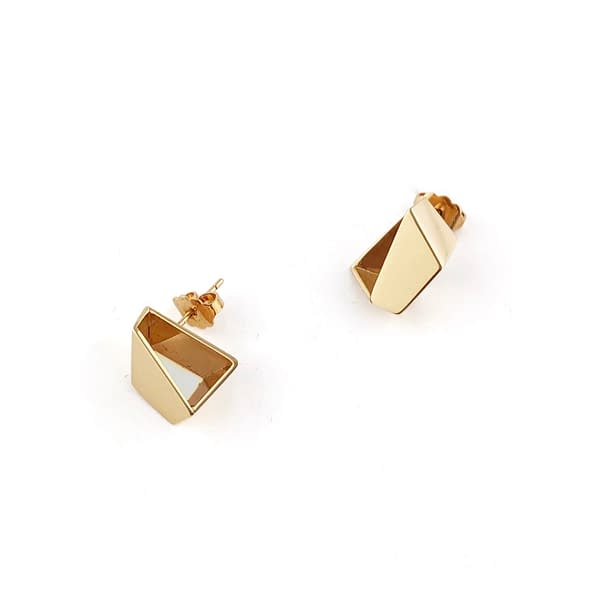 mini archi golden brass earrings