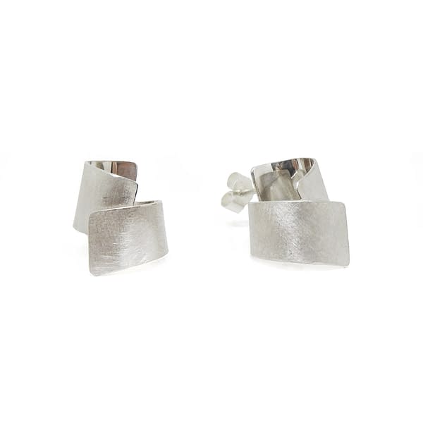 silver archi curve earrings