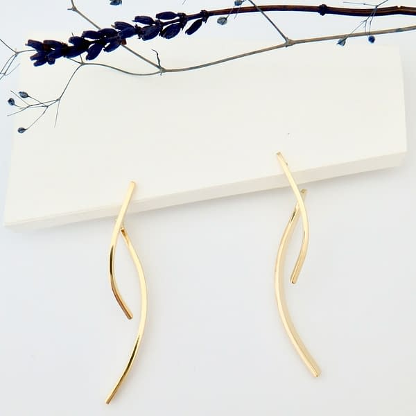 long golden osiris earrings