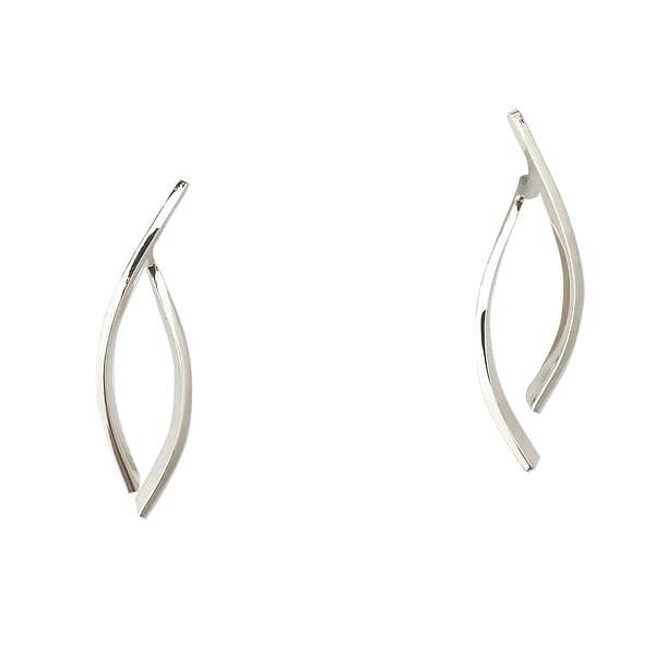 silver short double osiris earrings