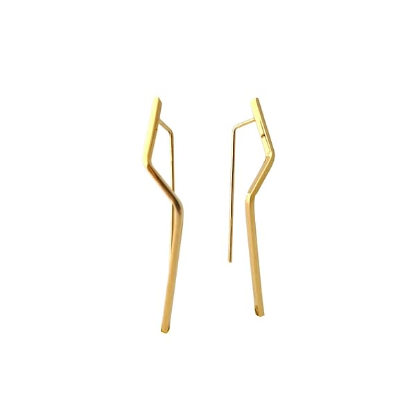 gold plated small line earrings